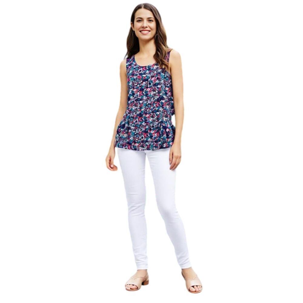 C Floral Sleeveless With Tiered Layered Hem Size L